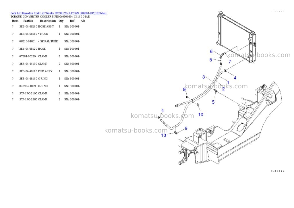 Komatsu fd20h/25h-17 s/n 300001-up Parts catalog cover Page 6 Komatsu fd20h/25h-17 s/n 300001-up Parts catalog cover Page 6