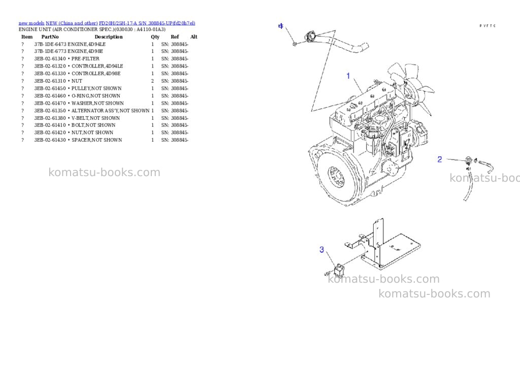 Komatsu fd20h/25h-17-a s/n 308845-up Parts catalog cover Page 2 Komatsu fd20h/25h-17-a s/n 308845-up Parts catalog cover Page 2