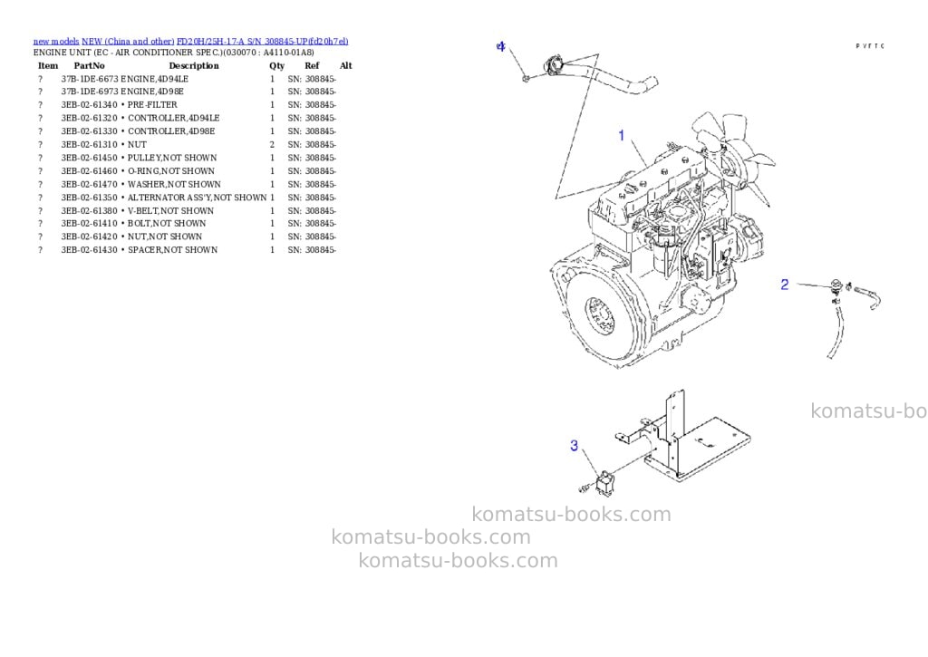 Komatsu fd20h/25h-17-a s/n 308845-up Parts catalog cover Page 6 Komatsu fd20h/25h-17-a s/n 308845-up Parts catalog cover Page 6