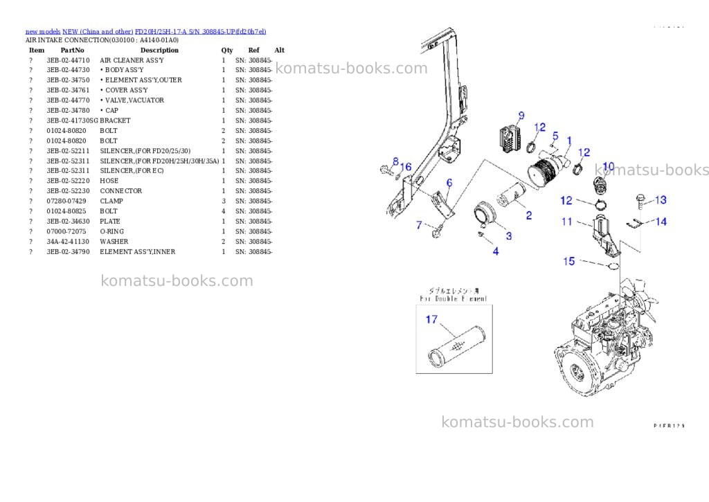 Komatsu fd20h/25h-17-a s/n 308845-up Parts catalog cover Page 9 Komatsu fd20h/25h-17-a s/n 308845-up Parts catalog cover Page 9