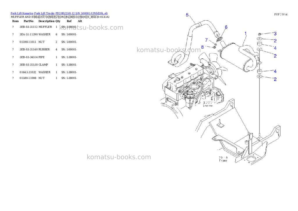 Komatsu fd20h/25h-12 s/n 500001-up Parts catalog cover Page 6 Komatsu fd20h/25h-12 s/n 500001-up Parts catalog cover Page 6