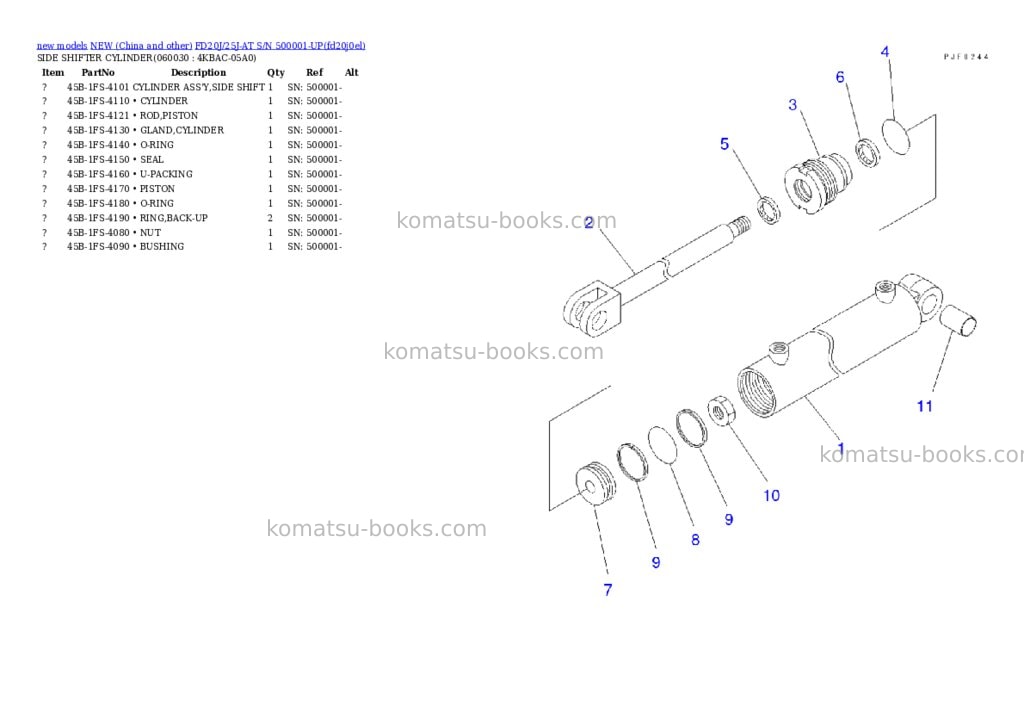 Komatsu fd20j/25j-at s/n 500001-up Parts catalog cover Page 5