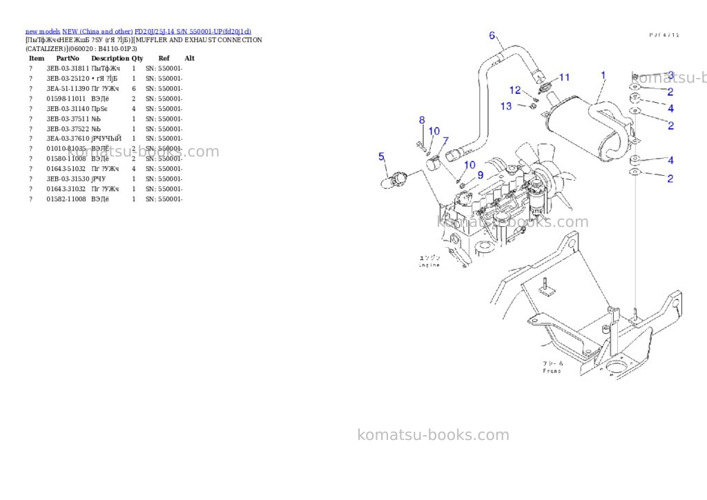 Komatsu fd20j/25j-14 s/n 550001-up Parts catalog cover Page 4