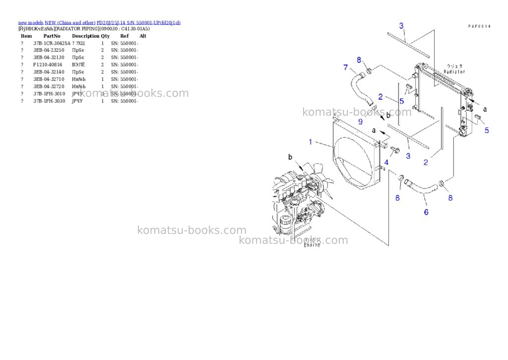 Komatsu fd20j/25j-14 s/n 550001-up Parts catalog cover Page 9