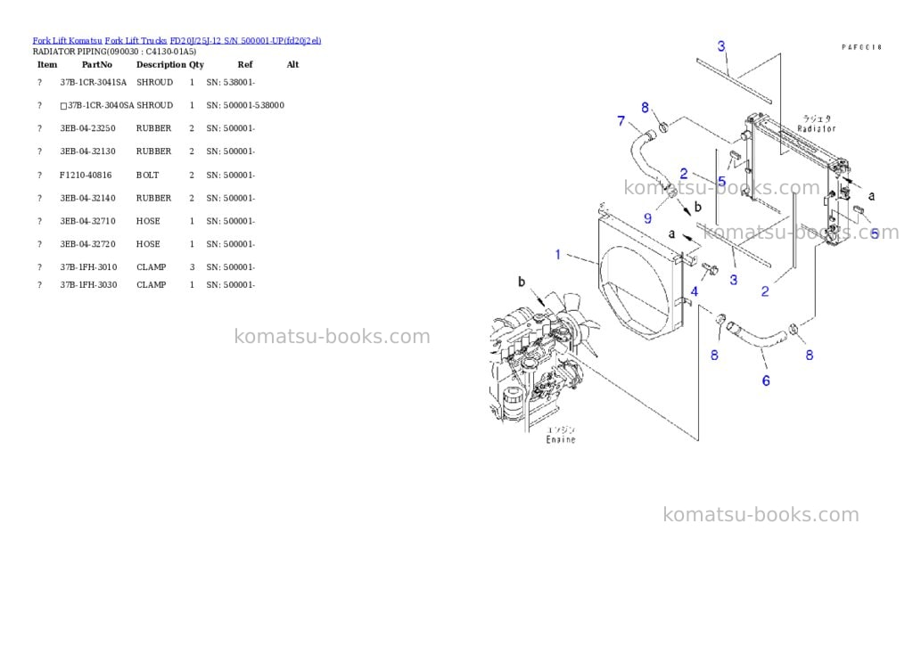 Komatsu fd20j/25j-12 s/n 500001-up Parts catalog cover Page 6 Komatsu fd20j/25j-12 s/n 500001-up Parts catalog cover Page 6