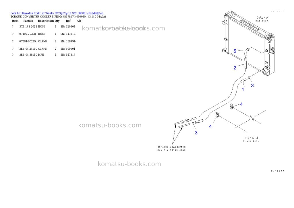 Komatsu fd20j/25j-12 s/n 500001-up Parts catalog cover Page 8 Komatsu fd20j/25j-12 s/n 500001-up Parts catalog cover Page 8