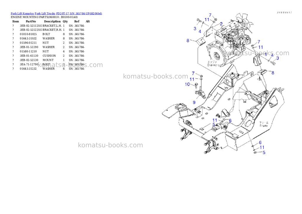 Komatsu FD20T-17 S/N 345784-UP Parts catalog cover Page 5