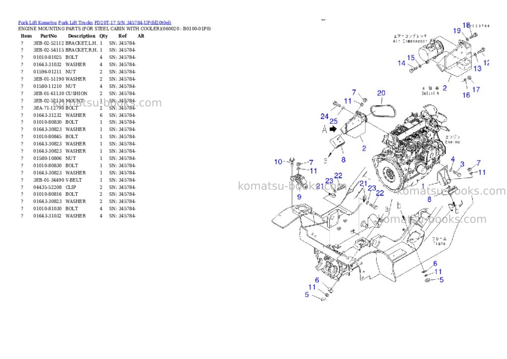 Komatsu FD20T-17 S/N 345784-UP Parts catalog cover Page 6