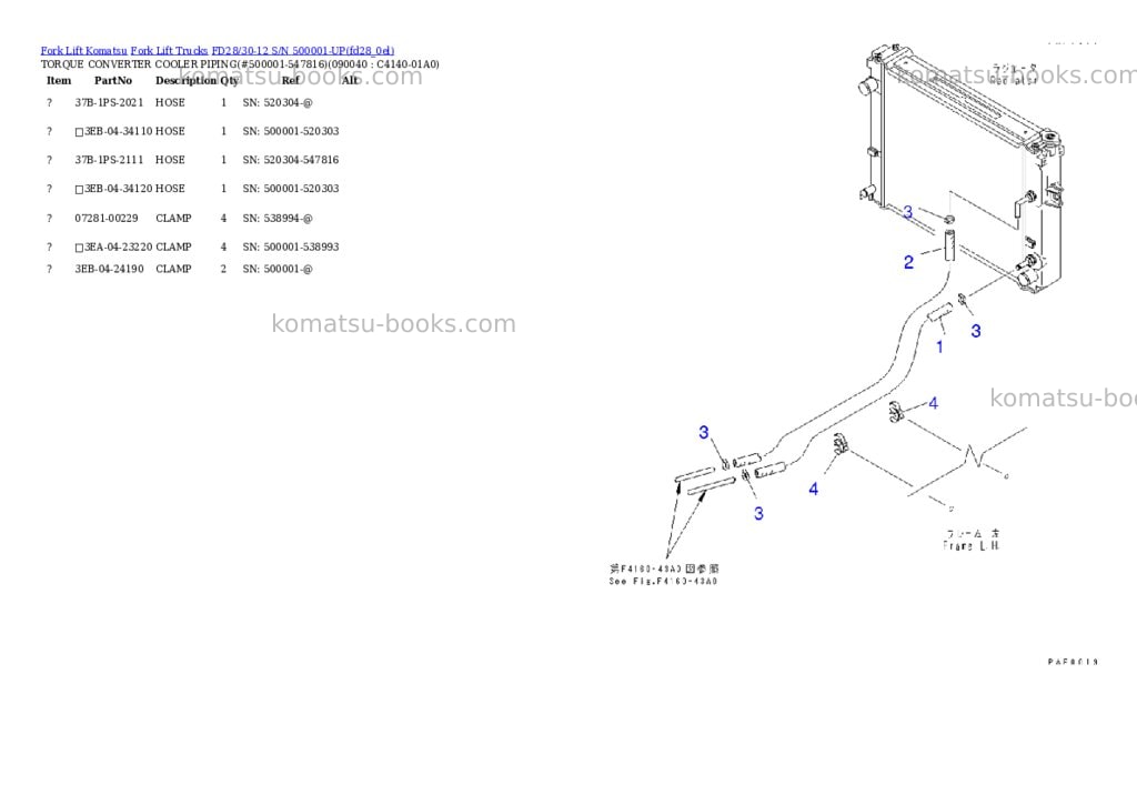 Komatsu fd28-11 s/n 330001-up Parts catalog cover Page 8 Komatsu fd28-11 s/n 330001-up Parts catalog cover Page 8