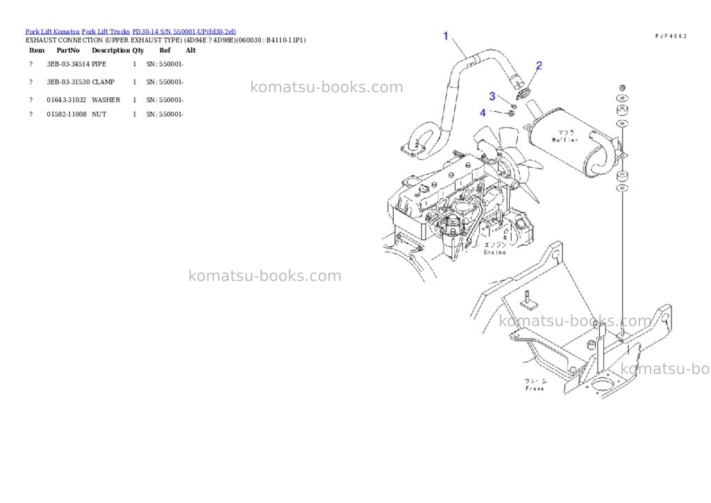 Komatsu FD30-14 S/N 550001-UP Parts catalog cover Page 5 Komatsu FD30-14 S/N 550001-UP Parts catalog cover Page 5