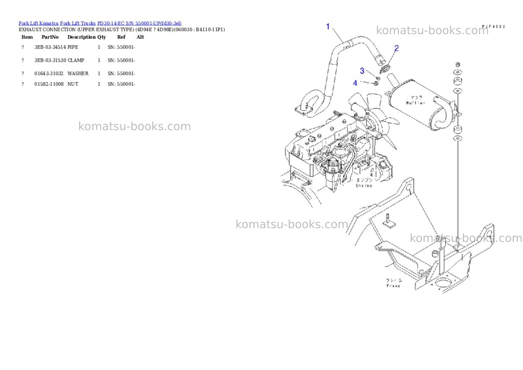 Komatsu FD30-14-EC S/N 550001-UP Parts catalog cover Page 5 Komatsu FD30-14-EC S/N 550001-UP Parts catalog cover Page 5