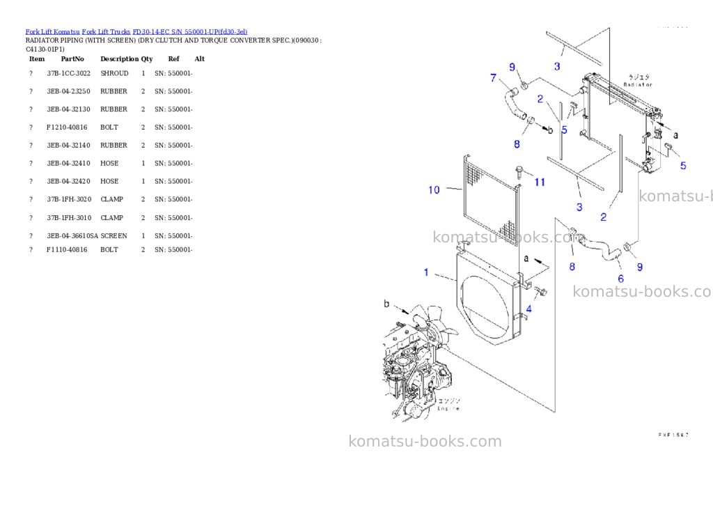 Komatsu FD30-14-EC S/N 550001-UP Parts catalog cover Page 9 Komatsu FD30-14-EC S/N 550001-UP Parts catalog cover Page 9