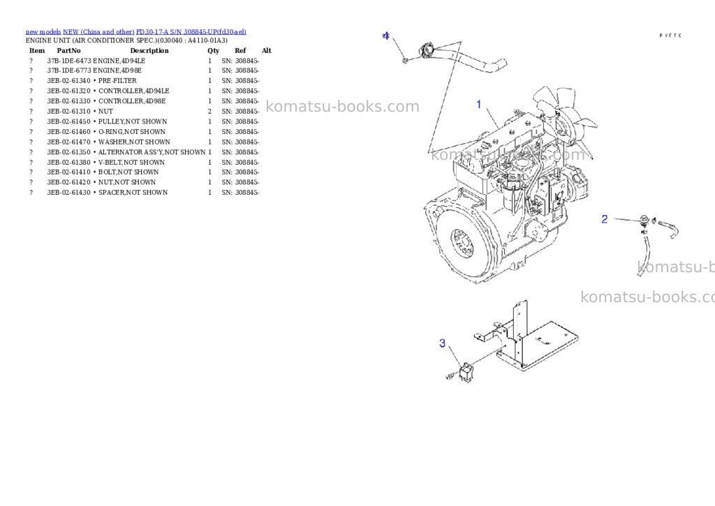 Komatsu fd30-17-a s/n 308845-up Parts catalog cover Page 3