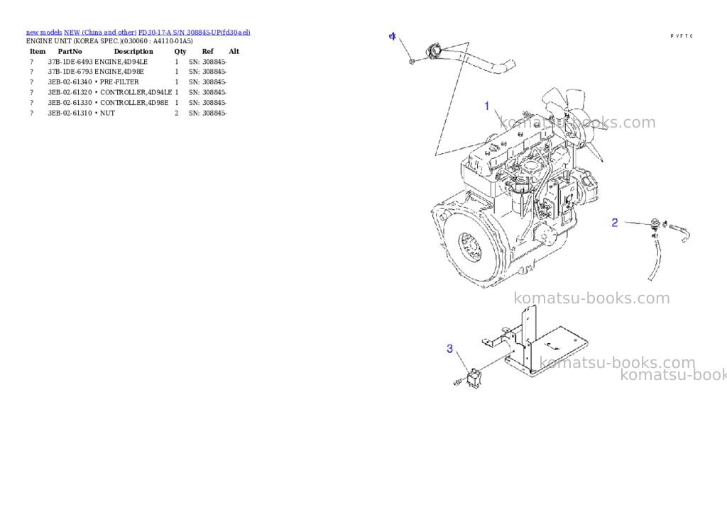 Komatsu fd30-17-a s/n 308845-up Parts catalog cover Page 5