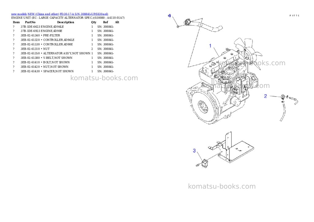 Komatsu fd30-17-a s/n 308845-up Parts catalog cover Page 7