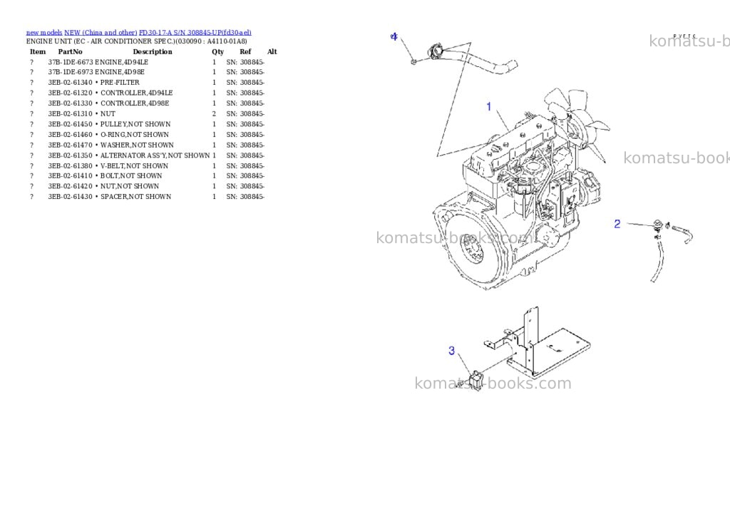 Komatsu fd30-17-a s/n 308845-up Parts catalog cover Page 8