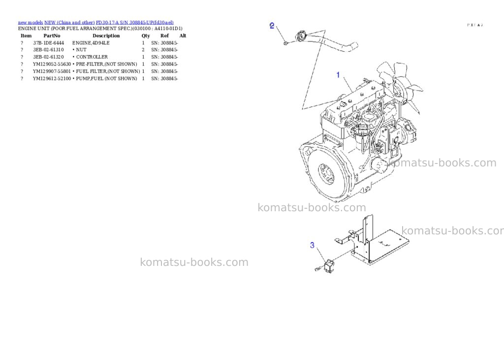 Komatsu fd30-17-a s/n 308845-up Parts catalog cover Page 9