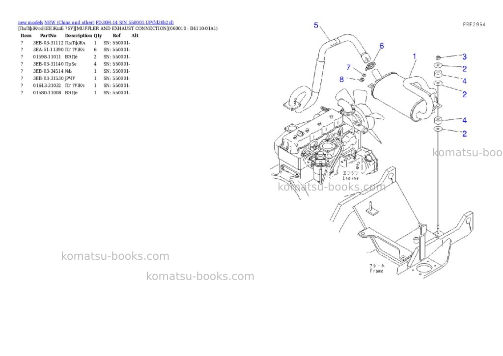 Komatsu fd30h-14 s/n 550001-up Parts catalog cover Page 3 Komatsu fd30h-14 s/n 550001-up Parts catalog cover Page 3