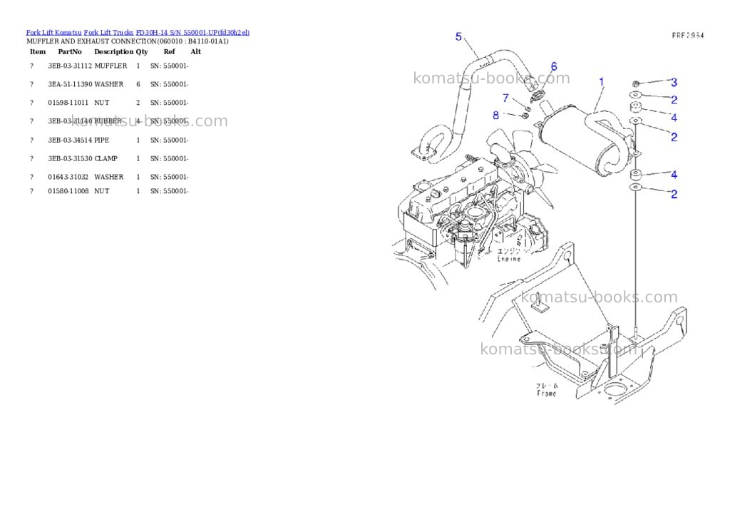 Komatsu FD30H-14 S/N 550001-UP Parts catalog cover Page 3 Komatsu FD30H-14 S/N 550001-UP Parts catalog cover Page 3