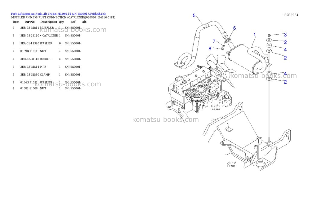 Komatsu FD30H-14 S/N 550001-UP Parts catalog cover Page 4 Komatsu FD30H-14 S/N 550001-UP Parts catalog cover Page 4