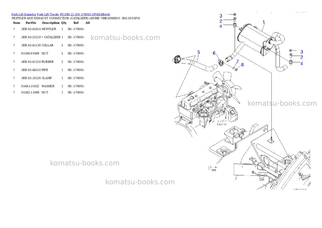 Komatsu fd30h-15 s/n 570001-up Parts catalog cover Page 10