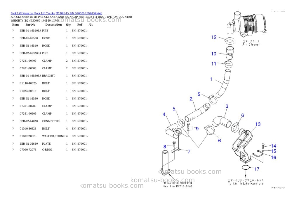 Komatsu fd30h-15 s/n 570001-up Parts catalog cover Page 5