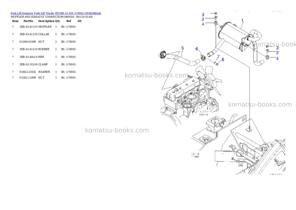 Komatsu fd30h-15 s/n 570001-up Parts catalog cover Page 9