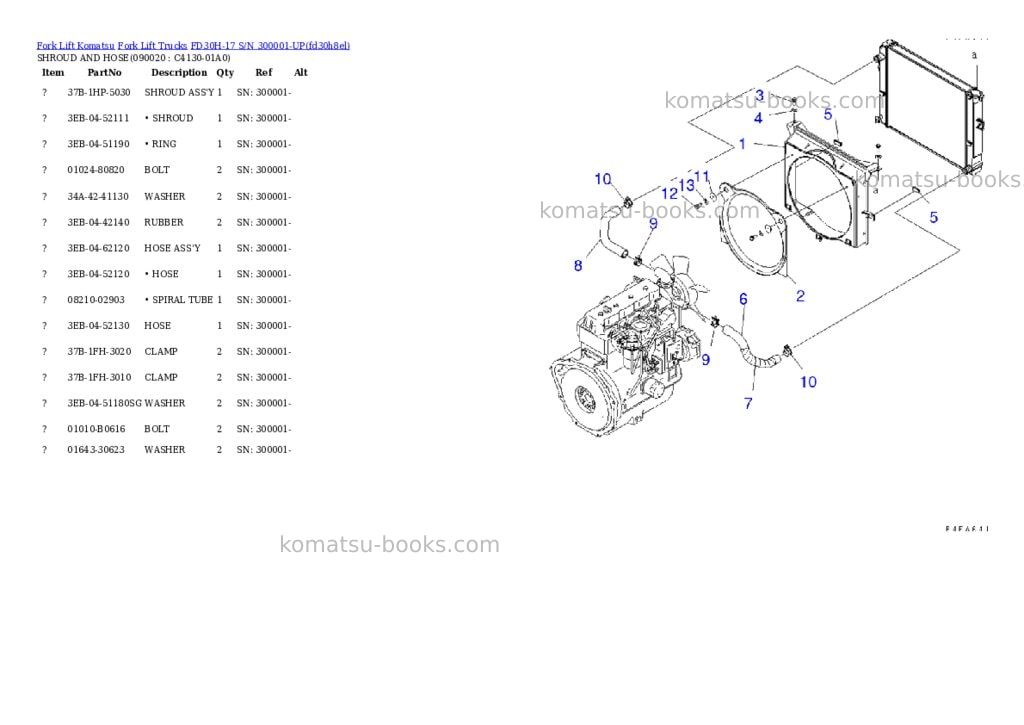 Komatsu fd30h-17 s/n 300001-up Parts catalog cover Page 5