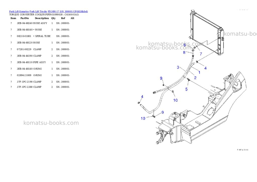 Komatsu fd30h-17 s/n 300001-up Parts catalog cover Page 6