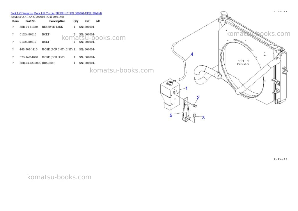 Komatsu fd30h-17 s/n 300001-up Parts catalog cover Page 7