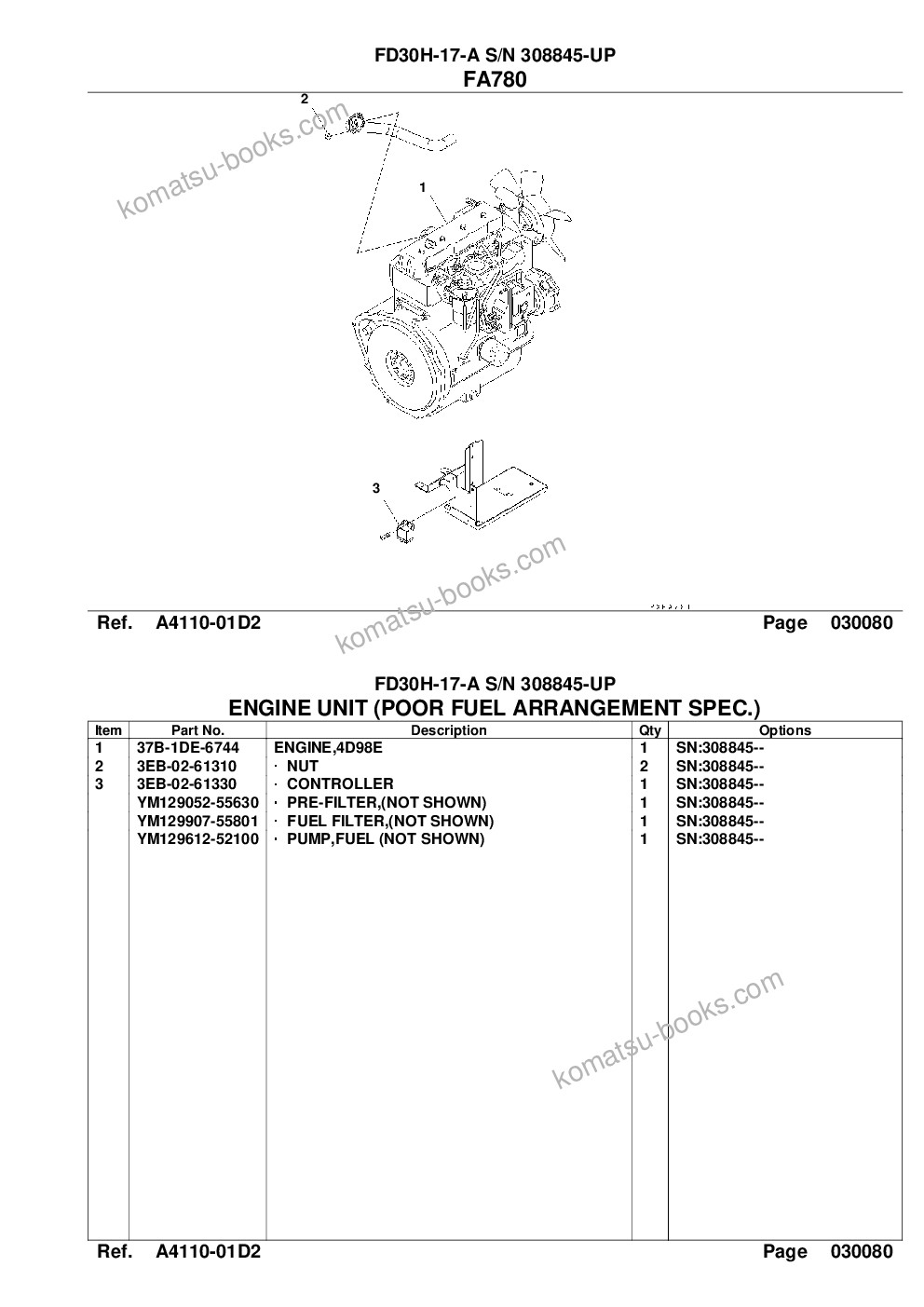 Komatsu fd30h-17-a s/n 308845-up Parts catalog cover Page 10 Komatsu fd30h-17-a s/n 308845-up Parts catalog cover Page 10