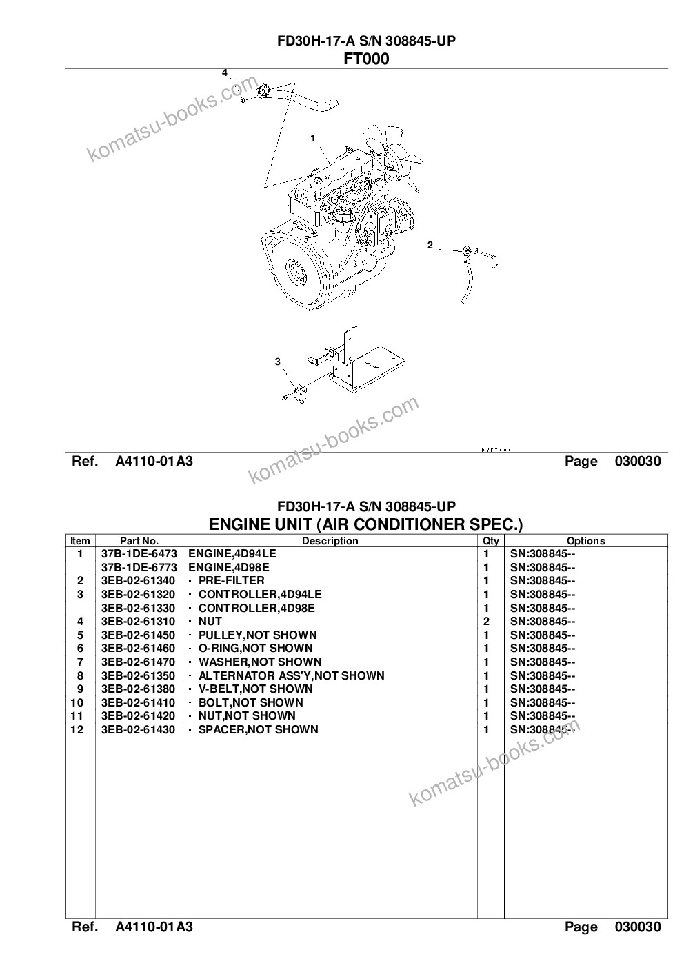 Komatsu fd30h-17-a s/n 308845-up Parts catalog cover Page 5 Komatsu fd30h-17-a s/n 308845-up Parts catalog cover Page 5