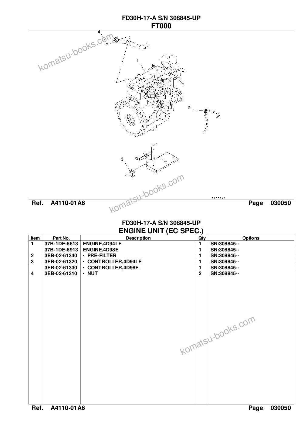 Komatsu fd30h-17-a s/n 308845-up Parts catalog cover Page 7 Komatsu fd30h-17-a s/n 308845-up Parts catalog cover Page 7