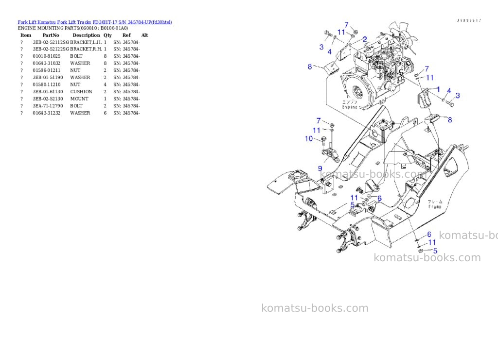 Komatsu FD30HT-17 S/N 345784-UP Parts catalog cover Page 3