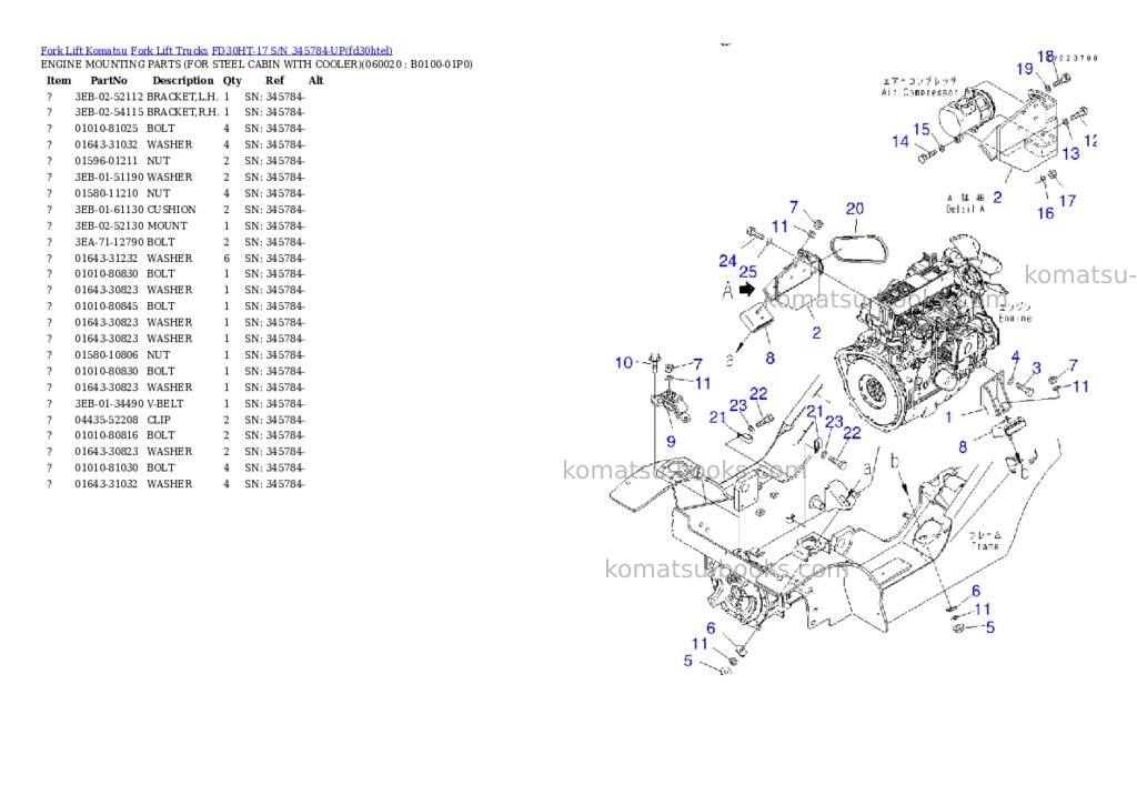 Komatsu FD30HT-17 S/N 345784-UP Parts catalog cover Page 4