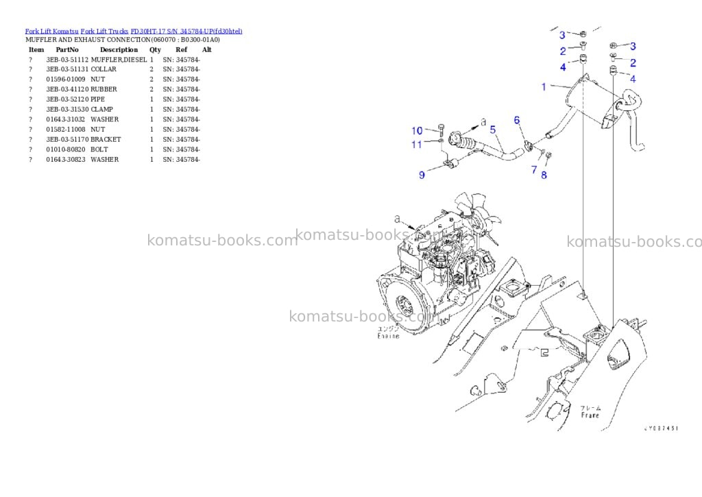 Komatsu FD30HT-17 S/N 345784-UP Parts catalog cover Page 9