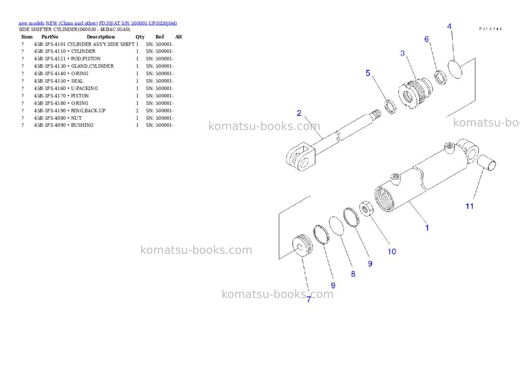 Komatsu fd30j-at s/n 500001-up Parts catalog cover Page 5 Komatsu fd30j-at s/n 500001-up Parts catalog cover Page 5