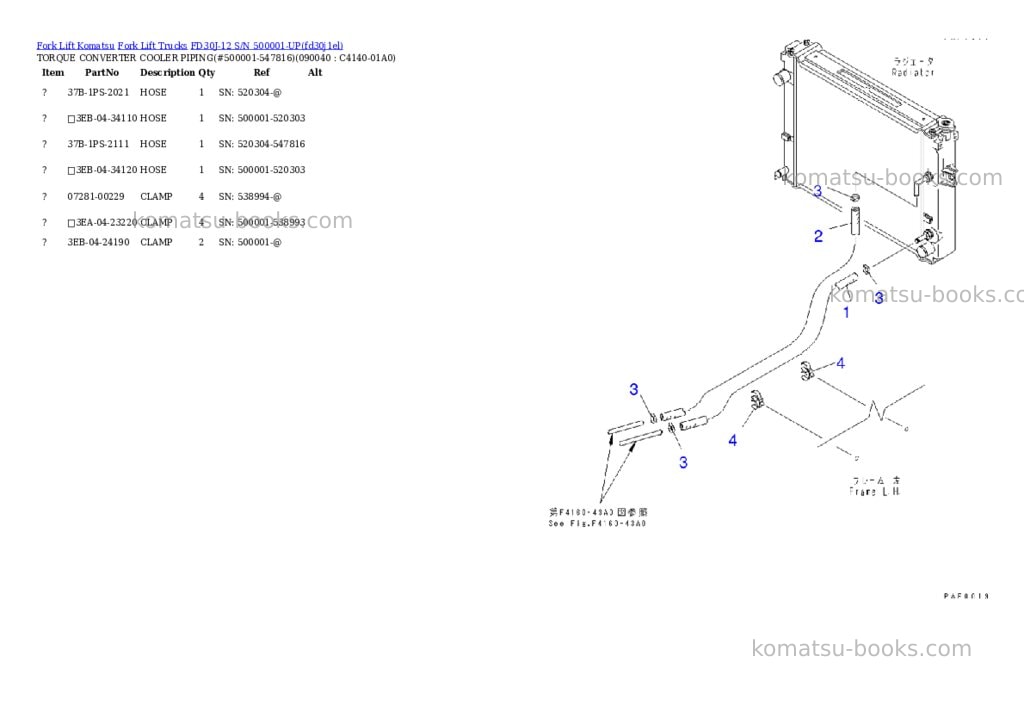 Komatsu fd30j-12 s/n 500001-up Parts catalog cover Page 7 Komatsu fd30j-12 s/n 500001-up Parts catalog cover Page 7