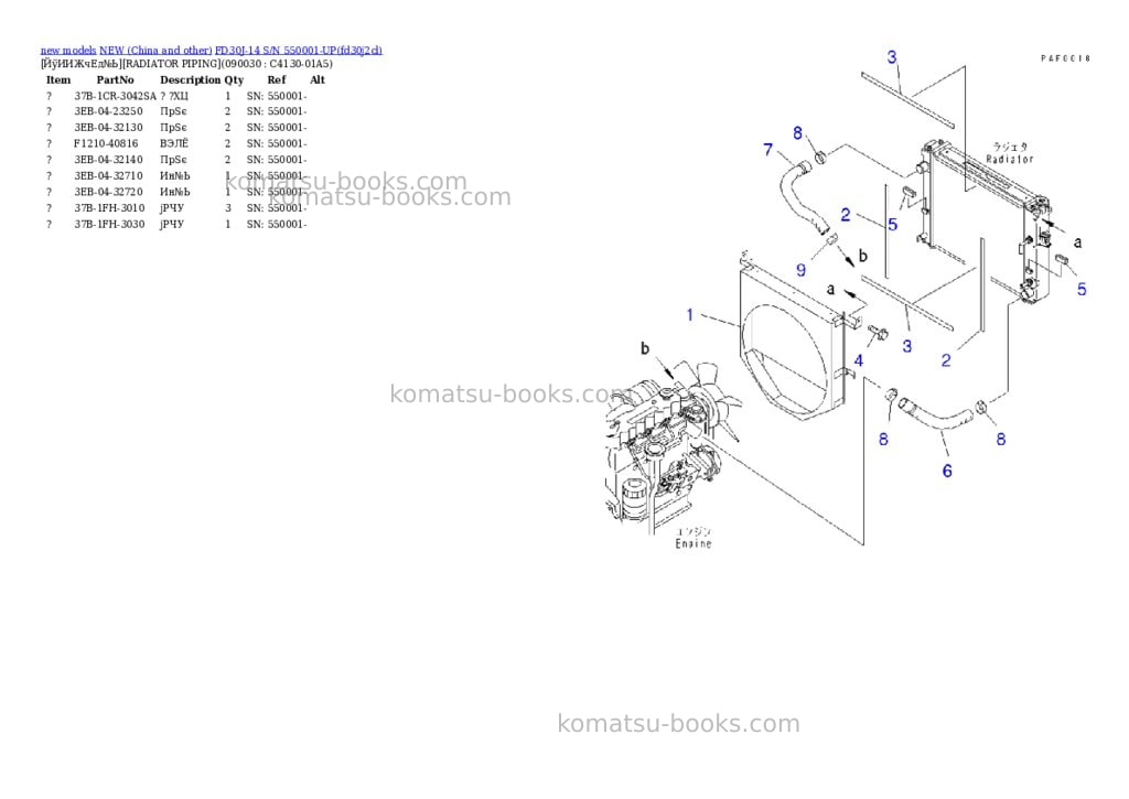Komatsu fd30j-14 s/n 550001-up Parts catalog cover Page 9 Komatsu fd30j-14 s/n 550001-up Parts catalog cover Page 9