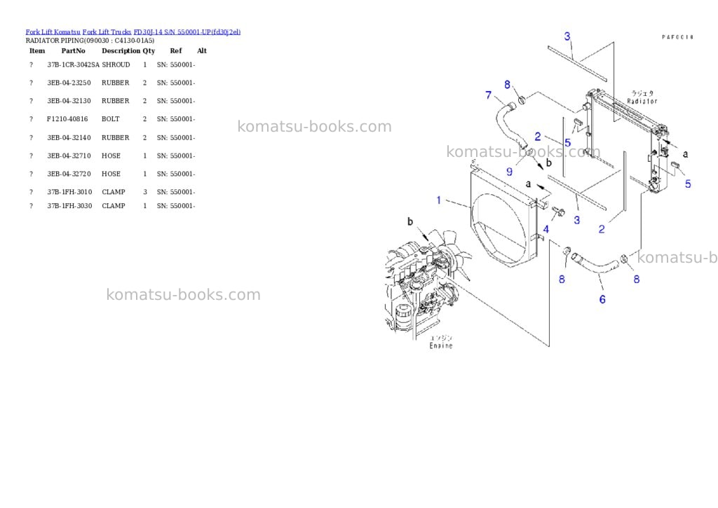 Komatsu FD30J-14 S/N 550001-UP Parts catalog cover Page 9 Komatsu FD30J-14 S/N 550001-UP Parts catalog cover Page 9