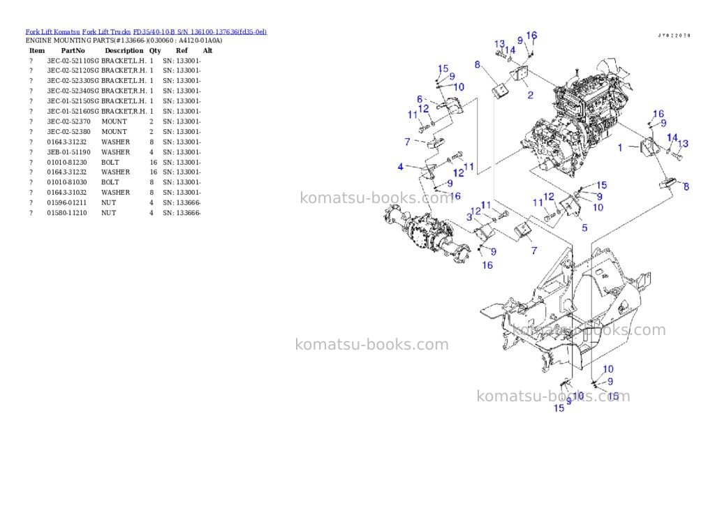Komatsu FD35/40-10-B S/N 136100-137636 Parts catalog cover Page 5