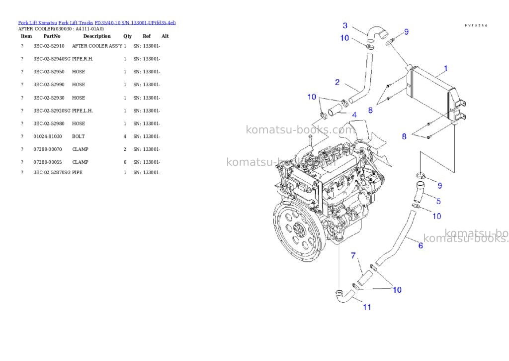Komatsu fd35/40-10 s/n 133001-up Parts catalog cover Page 2 Komatsu fd35/40-10 s/n 133001-up Parts catalog cover Page 2