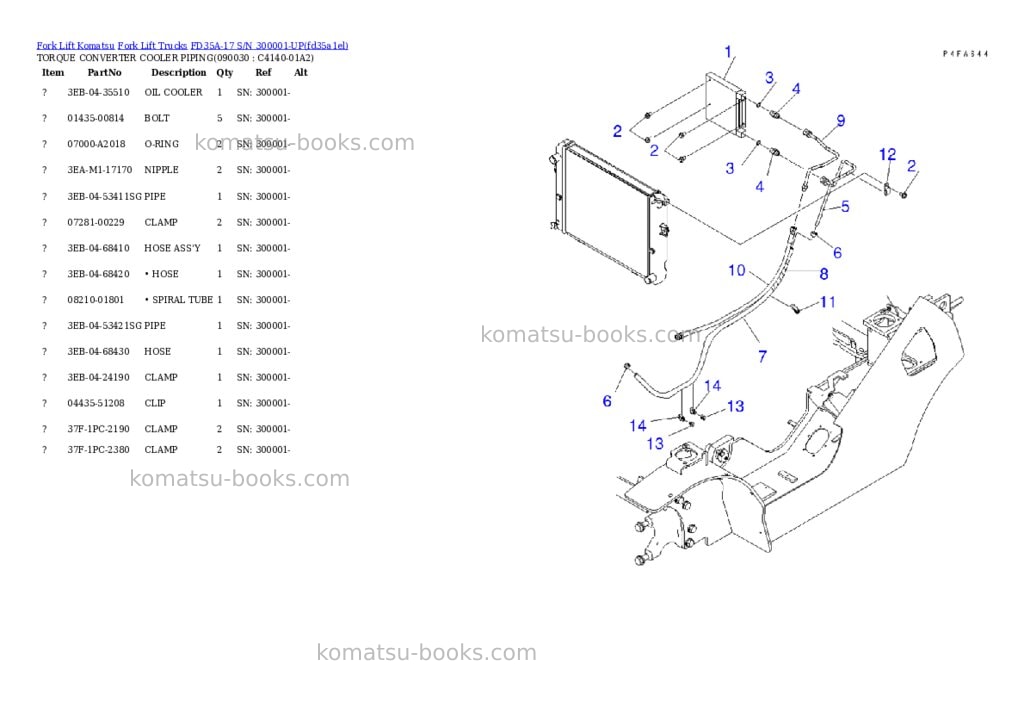 Komatsu fd35a-17 s/n 300001-up Parts catalog cover Page 6 Komatsu fd35a-17 s/n 300001-up Parts catalog cover Page 6