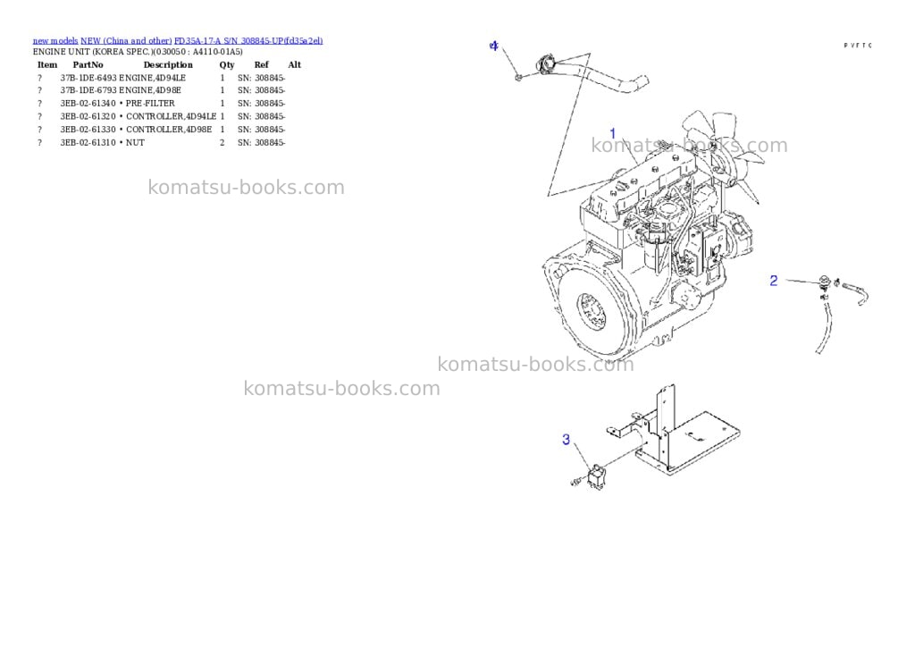 Komatsu fd35a-17-a s/n 308845-up Parts catalog cover Page 4 Komatsu fd35a-17-a s/n 308845-up Parts catalog cover Page 4
