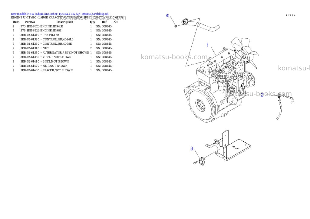 Komatsu fd35a-17-a s/n 308845-up Parts catalog cover Page 6 Komatsu fd35a-17-a s/n 308845-up Parts catalog cover Page 6