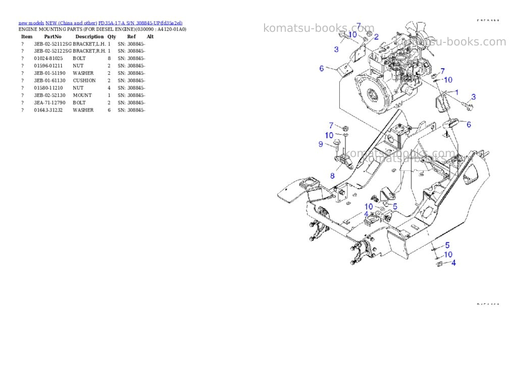 Komatsu fd35a-17-a s/n 308845-up Parts catalog cover Page 8 Komatsu fd35a-17-a s/n 308845-up Parts catalog cover Page 8