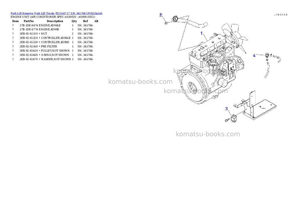 Komatsu FD35AT-17 S/N 345784-UP Parts catalog cover Komatsu FD35AT-17 S/N 345784-UP Parts catalog cover