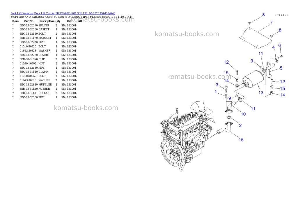 Komatsu FD35Y/40Y-10-B S/N 136100-137636 Parts catalog cover Page 7 Komatsu FD35Y/40Y-10-B S/N 136100-137636 Parts catalog cover Page 7