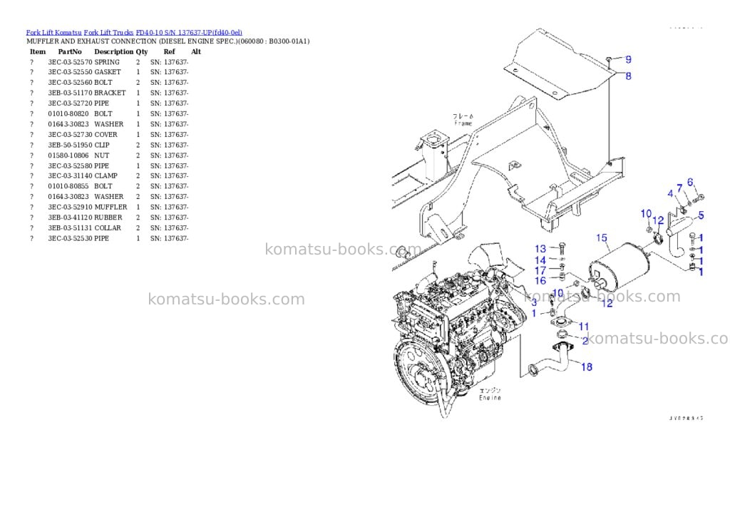 Komatsu FD40-10 S/N 137637-UP Parts catalog cover Page 8 Komatsu FD40-10 S/N 137637-UP Parts catalog cover Page 8