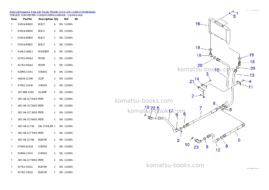 Komatsu fd40z-10-us s/n 133001-up Parts catalog cover Page 8